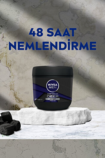 NIVEA MEN Erkek El ve Vücut Kremi Deep Impact 400 ml,48 Saat Nemlendirici,Odunsu Koku,Tüm Cilt Tipleri