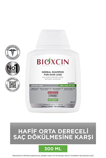 Bioxcin Classic Shampoo for Oily Hair 300 ml - Genesis Hair Loss Shampoo Oily Hair