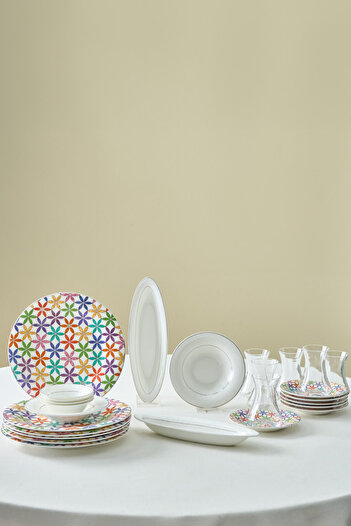 Karaca Fine Pearl Confetti 26 Piece 6 Person Breakfast Set Gold