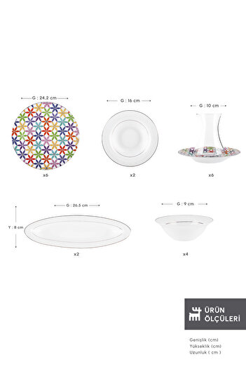 Karaca Fine Pearl Confetti 26 Piece 6 Person Breakfast Set Gold