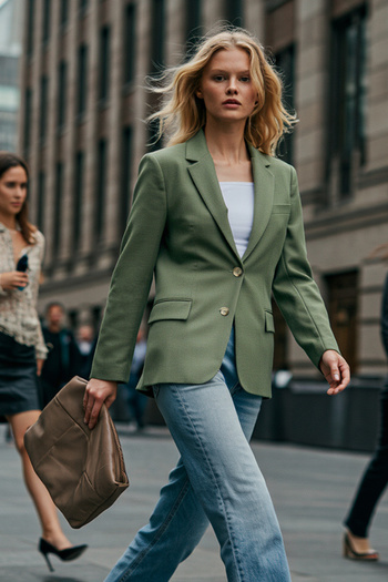 Trendyol Collection Limitált kiadású menta normál bélésű szőtt blézer dzseki TWOAW23BC00132