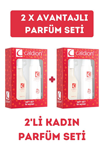 Caldion 2 X Avantajlı Classic Kadın Parfüm Seti ( 2'şer Adet 100 Edt parfüm + 150 ml deodorant )