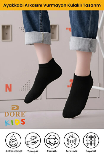 Dore Original 3 Pairs Premium Cotton Skin-Friendly Ear-Shape Comfort Model Children's Booties Socks