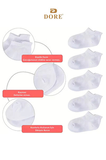 Dore Original 3 Pairs Premium Cotton Skin-Friendly Ear-Shape Comfort Model Children's Booties Socks