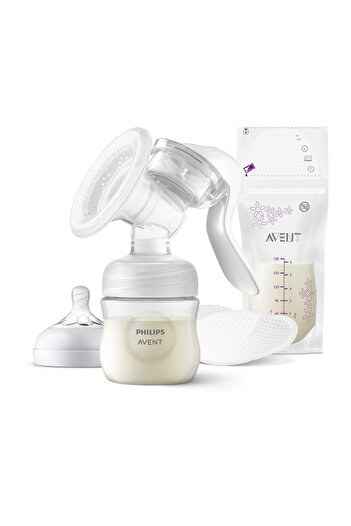 Philips Avent Χειροκίνητο θήλαστρο Philips Avent SCF430/20, περιλαμβάνει: μπιμπερό 0+ μηνών, επιθέματα στήθους