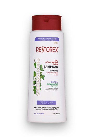 Restorex Speed Strong Saç Dökülmesine Karşı Şampuan 500 ml - Sarmaşık Özlü, Sağlıklı Uzama, Dökülme Karşıtı