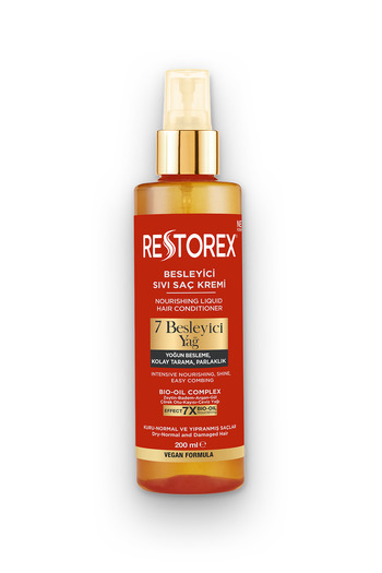 Restorex Vyživující kondicionér pro péči o vlasy 200 ml - 7 vyživujících olejů Poutavý lesk Hedvábně jemná