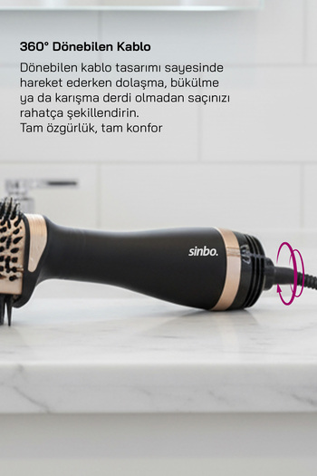 Sinbo SHD-1731 - 3 in 1 Saç Şekillendirici ve Hava Üflemeli Saç Düzleştirici Fön Tarağı