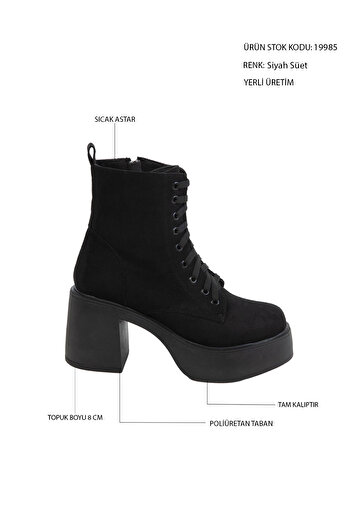 SOHO Černé semišové dámské boty - 19985 Model Bootie