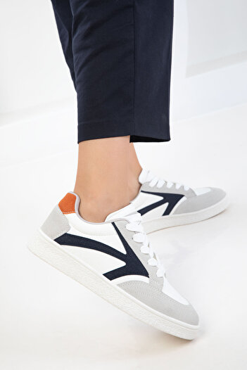 SOHO Ice-White-Navy Blue Women's Sneaker 20965
