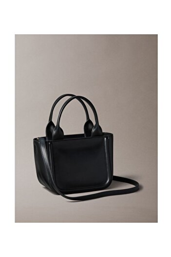 Calvin Klein Calvin Klein Women Black Embossed Monogram Logo Bold Small Tote Bag