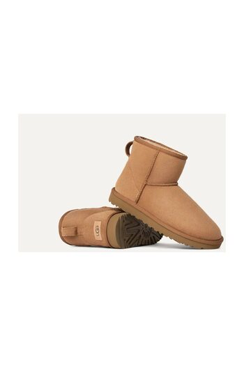 UGG Γυναικείες μπότες σουέντ + δερμάτινες καφέ 1016222