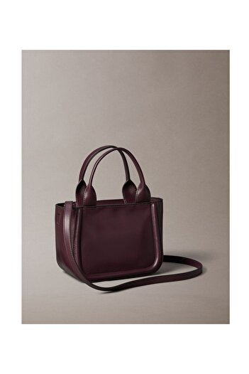 Calvin Klein Women Fudge Embossed Monogram Logo Bold Small Tote Bag
