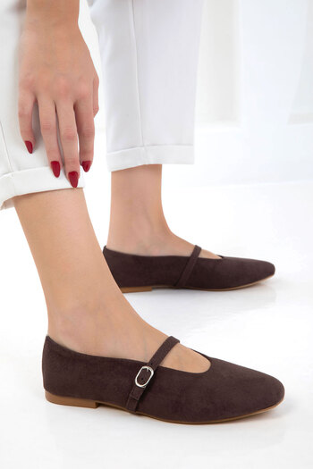 SOHO Brown Suede Women's Ballerinas 21047