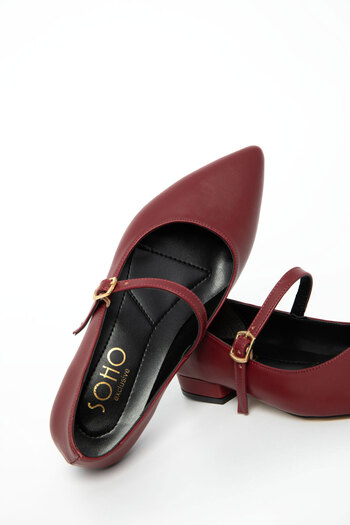 SOHO Burgundy Women's Classic Heeled Shoes 21024