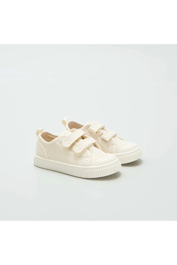 KIABI Canvas hook and loop trainers BEIGE