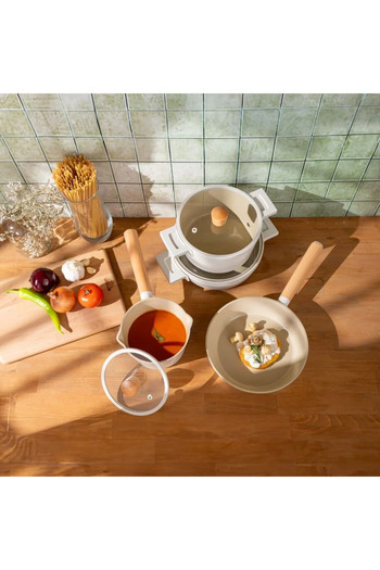Emsan Crystal Elegant Cookware Set Beige