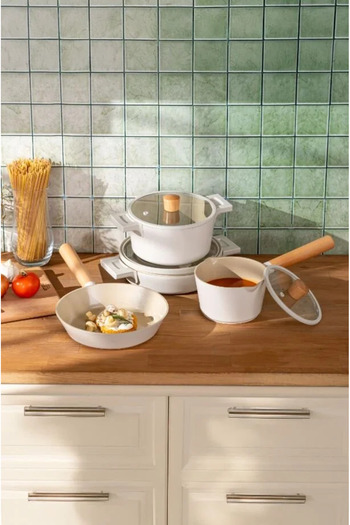 Emsan Crystal Elegant Cookware Set Beige