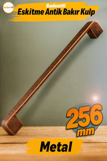 Badem10 Radus Antique Copper Metal Handle 256 Mm 25.6 Cm Furniture Kitchen Drawer Drawer Cabinet Cupboard Handles Handle
