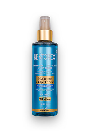 Restorex Hydra moisturizing revitalizing treatment liquid conditioner 200 ml - hyaluronic acid glycolic acid sulfate free