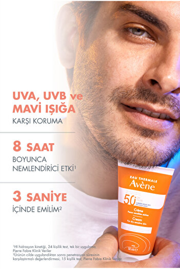 Avene Cream SPF50+ Kuru Ciltler İçin Nemlendirici Güneş Kremi 50 ml