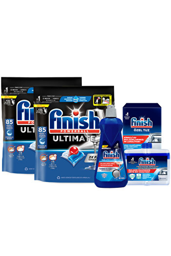 Finish Ultimate 170 Kapsül Bulaşık Makinesi Deterjanı (85 x 2) + Temizlik & Bakım Seti