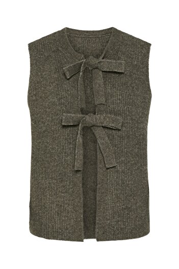 PIECES Pcsilly Sl Rev Tie Vest Knit Noos Bc