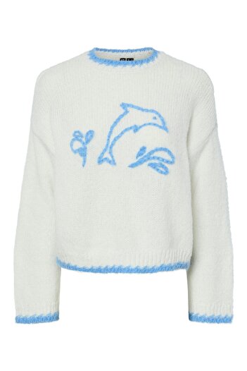 PIECES PCJERA LS O NECK KNIT BC - Pletený top s kulatým výstřihem