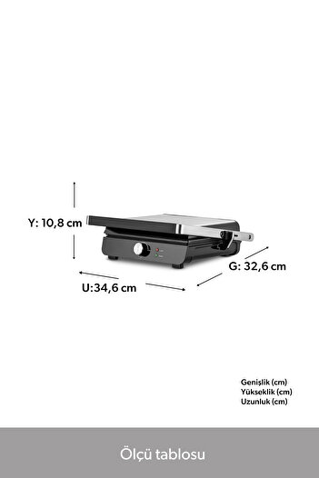 HOMEND Grilliant 1346h Döküm Plakalı Tost Ve Izgara Makinesi Inox 2000 W