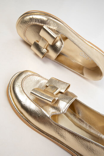 SOHO Gold Women's Loafer Shoes 20950