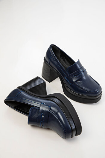 SOHO Navy Blue Women's Loafer Shoes 20952