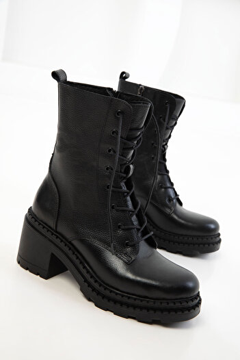 SOHO Black Genuine Leather Women's Boots & Booties 20964