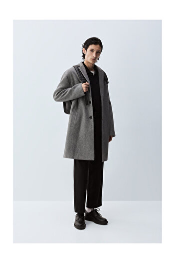 LEFTIES Man Basic Synthetic Wool Coat