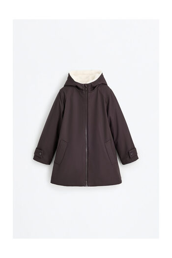 LEFTIES Kids Rubberized Coat with Faux Fur Lining.