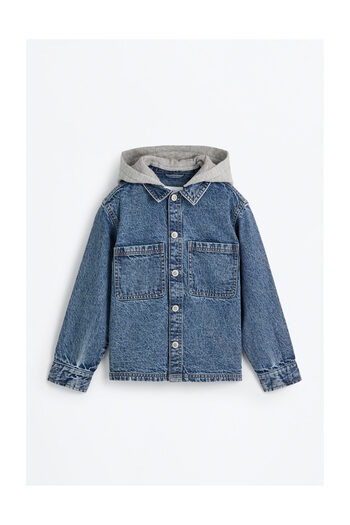 LEFTIES Kids Hooded Denim Overshirt