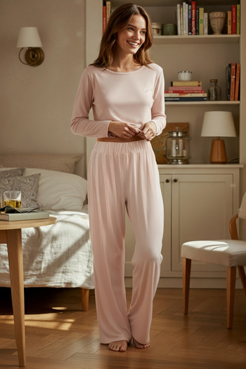 Trendyol Collection Σετ Πιτζάμα από Πλεκτή Πέτρα Βισκόζη - TWOAW21AU0034