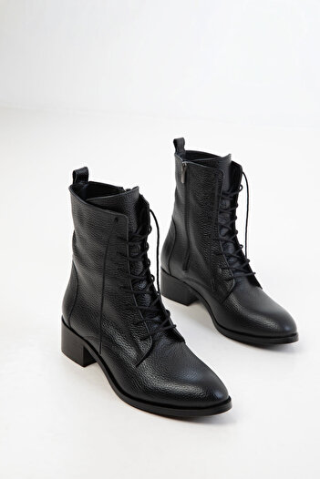 SOHO Genuine Leather Women's Black Boots - 19557