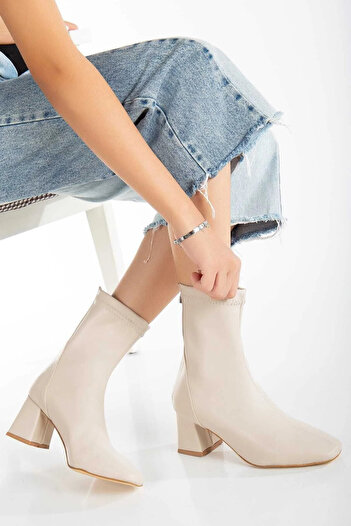 ACMZ SHOES Μαύρα Δερμάτινα - Μπότες με μεσαίο τακούνι με αμβλύ δάχτυλο