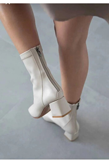 ACMZ SHOES Μαύρα Δερμάτινα - Μπότες με μεσαίο τακούνι με αμβλύ δάχτυλο