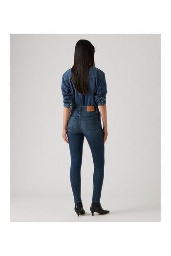Levi's 721-es magas derekú, skinny szabású, kék hullám mintás farmernadrág
