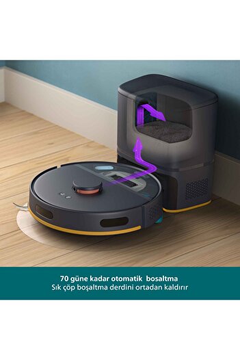 Philips 2000 Serisi Robot Süpürge, Islak ve Kuru Temizlik, Otomatik Boşaltma, Lacivert, XU2100/15