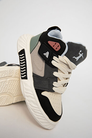 SOHO Black-Beige-Green Children's Unisex Sneaker 20962