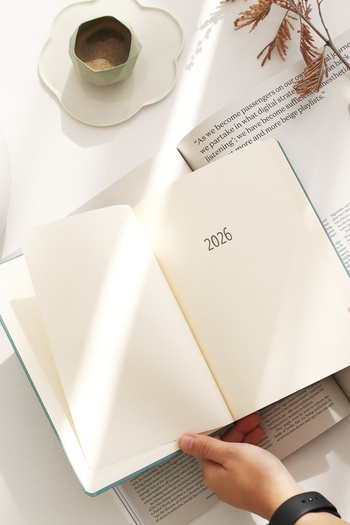 Matt Notebook 2026 Year A5 Linen Weekly Agenda 15X21 cm - 12 Months Turquoise