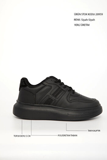 SOHO Black-Black Women's Sneaker 20959