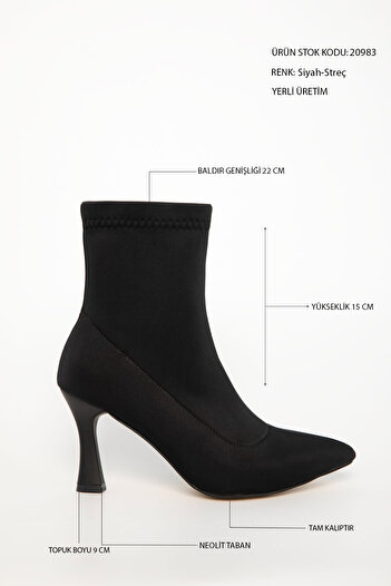 SOHO Black-Stretch Women's Boots & Booties 20983