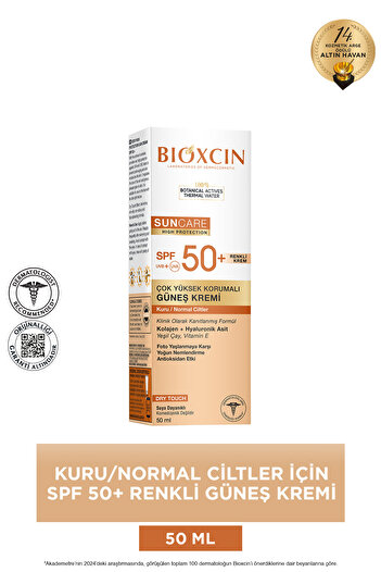 Bioxcin Sun Care Sun Cream Spf 50 pro suchou pokožku 50 ml - Barva