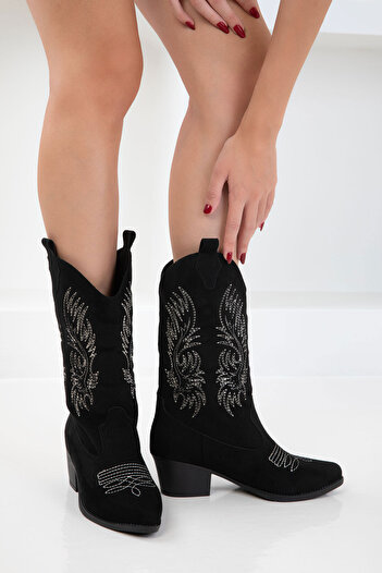 SOHO Black Suede Women's Boots & Booties 20984