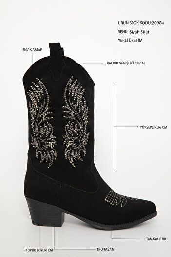 SOHO Black Suede Women's Boots & Booties 20984