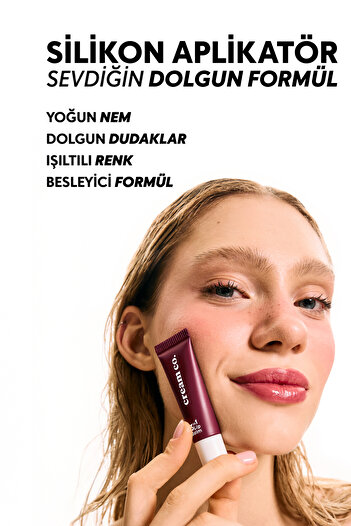 Cream Co. Nemlendirici Parlatıcı 3in1 Lip Balm | Dudak Bakım | Black Cherry Bordo | Hyaluronik Asit Seramid