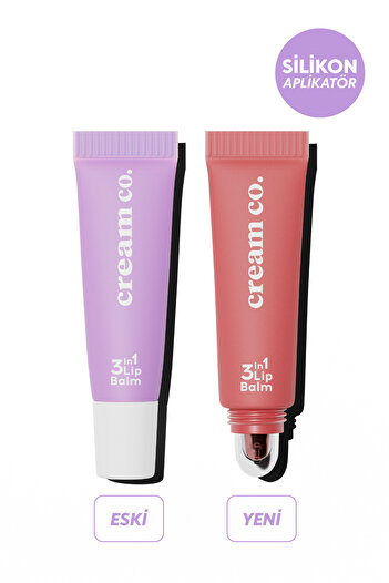 Cream Co. Nemlendirici Parlatıcı 3in1 Lip Balm | Dudak Bakım | Cupcake Rose Gülkurusu Hyaluronik Asit Seramid